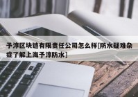 予淳区块链有限责任公司怎么样[防水疑难杂症了解上海予淳防水]