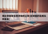 用区块链做信用评级的公司[区块链的信用从何而来]