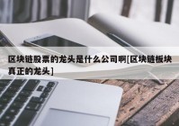 区块链股票的龙头是什么公司啊[区块链板块真正的龙头]